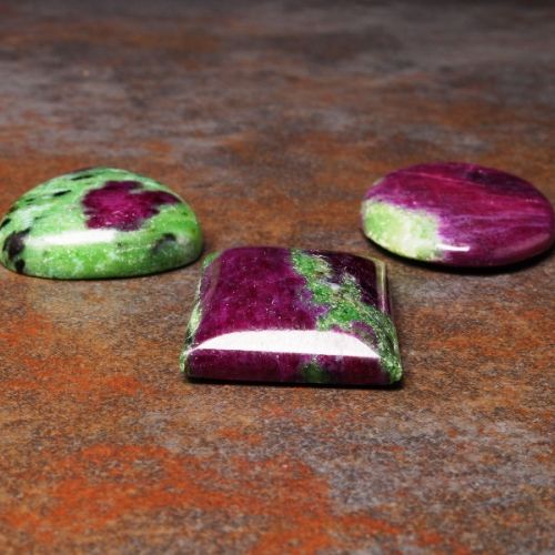 Mixed shape ruby ziolite Cabochons